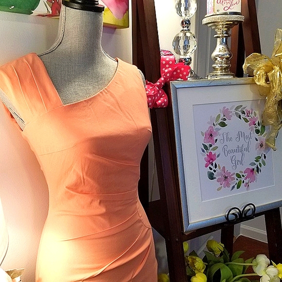 🤗🤗🤗NWOT Asymmetrica Vintage Style Wiggle Dress - Picture 3 of 6